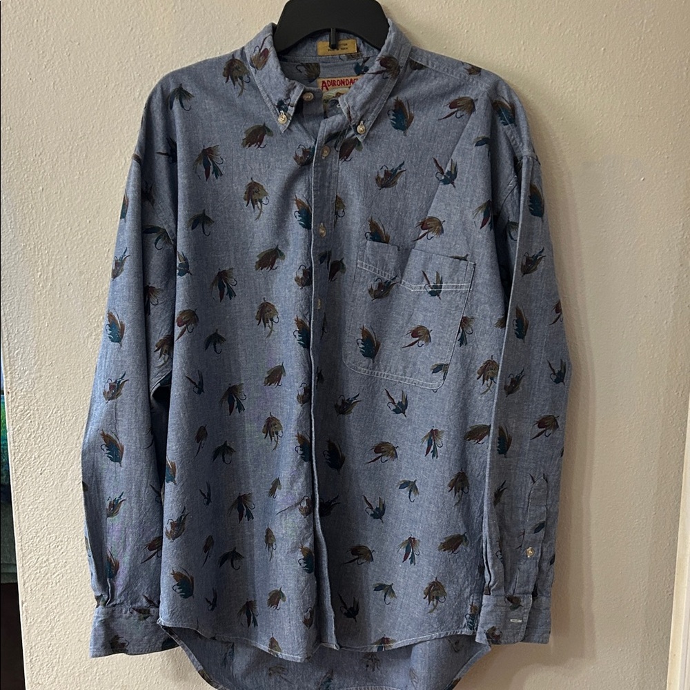 Men's Vintage Adirondack by Seville Row Blue Patterned Shirt